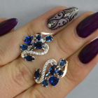 Срібні сережки з золотими пластинами