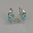 Срібні сережки з золотими пластинами