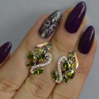 Срібні сережки з золотими пластинами