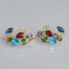 Срібні сережки з золотими пластинами