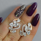 Срібні сережки з золотими пластинами