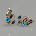 Срібні сережки з золотими пластинами