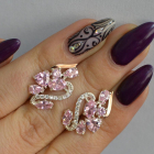 Срібні сережки з золотими пластинами