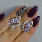 Срібні сережки з золотими пластинами