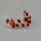 Срібні сережки з золотими пластинами