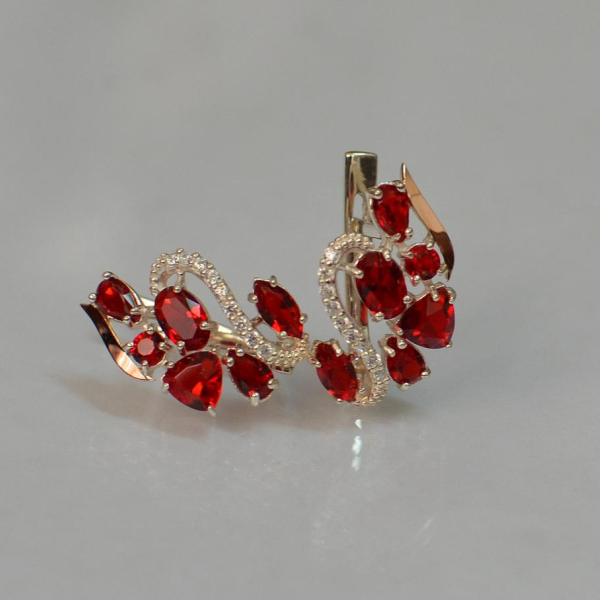 Срібні сережки з золотими пластинами