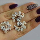 Срібний набір з золотими пластинами