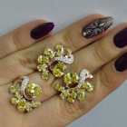 Срібний набір з золотими пластинами