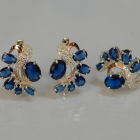 Срібний набір з золотими пластинами