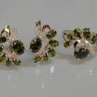 Срібний набір з золотими пластинами