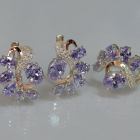 Срібний набір з золотими пластинами