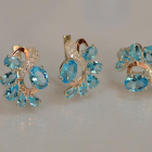 Срібний набір з золотими пластинами