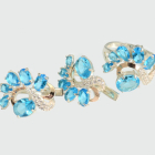 Срібний набір з золотими пластинами