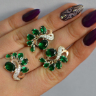 Срібний набір з золотими пластинами