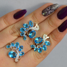 Срібний набір з золотими пластинами