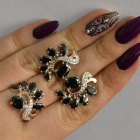 Срібний набір з золотими пластинами