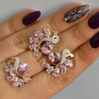 Срібний набір з золотими пластинами