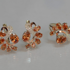 Срібний набір з золотими пластинами