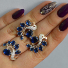 Срібний набір з золотими пластинами