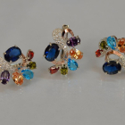 Срібний набір з золотими пластинами