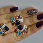 Срібний набір з золотими пластинами