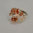 Срібна каблучка з золотими вставками