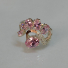 Срібна каблучка з золотими вставками