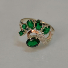 Срібна каблучка з золотими вставками