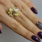 Срібна каблучка з золотими вставками