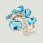 Срібна каблучка з золотими вставками