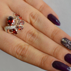 Срібна каблучка з золотими вставками