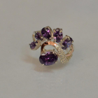 Срібна каблучка з золотими вставками