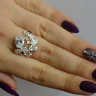 Срібна каблучка з золотими вставками