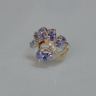 Срібна каблучка з золотими вставками