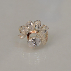 Срібна каблучка з золотими вставками