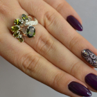 Срібна каблучка з золотими вставками