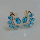 Срібні сережки з золотими накладками