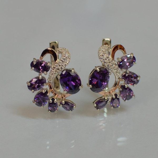 Срібні сережки з золотими накладками