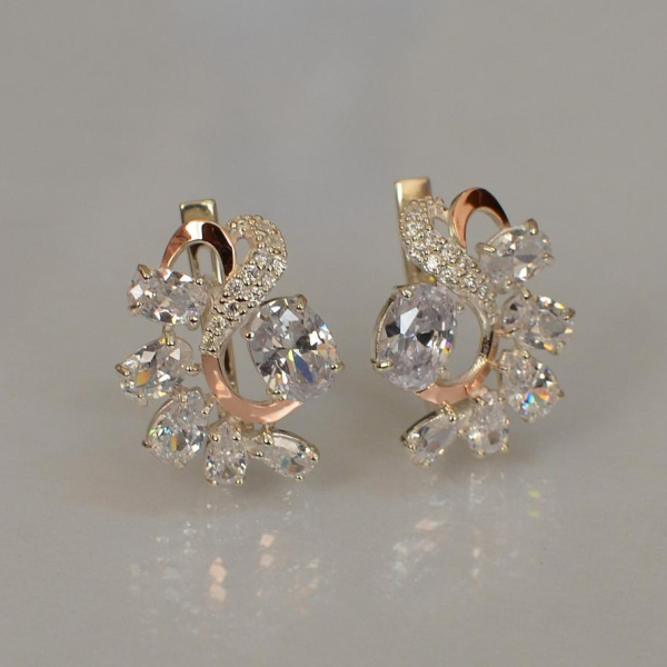 Срібні сережки з золотими накладками