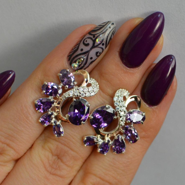 Срібні сережки з золотими накладками