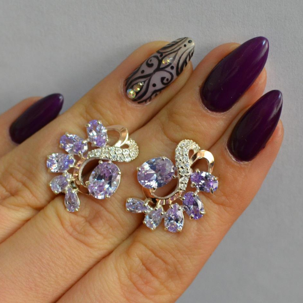 Срібні сережки з золотими накладками