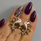 Срібні сережки з золотими накладками