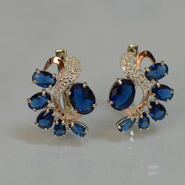 Срібні сережки з золотими накладками