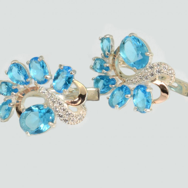 Срібні сережки з золотими накладками