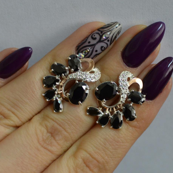 Срібні сережки з золотими накладками