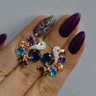 Срібні сережки з золотими накладками