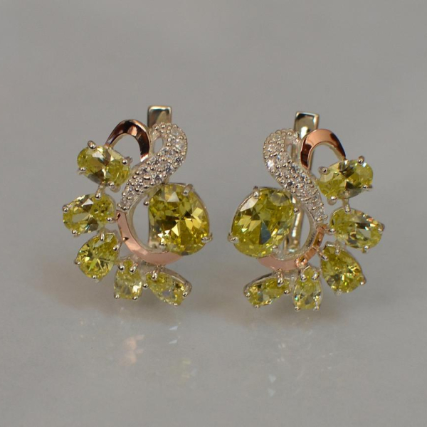 Срібні сережки з золотими накладками