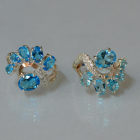 Срібні сережки з золотими накладками