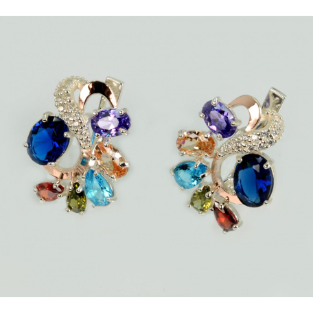 Серебряные серьги с золотыми накладками