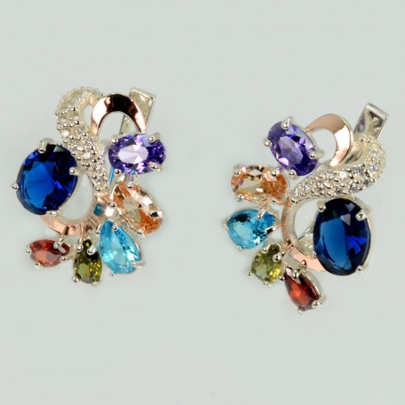 Срібні сережки з золотими накладками